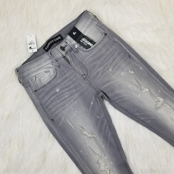 Express Distressed Mid RISE Legging Size 0 Short - Picture 7 of 8